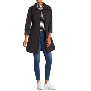 Black Cole Haan Hooded Rain Jacket